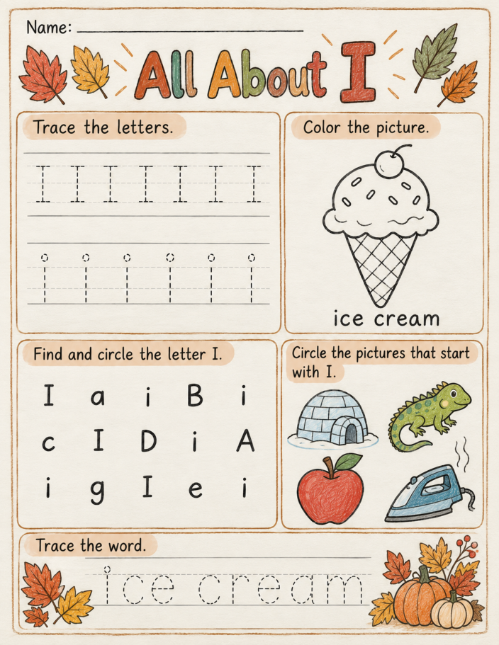 All About I printable preview
