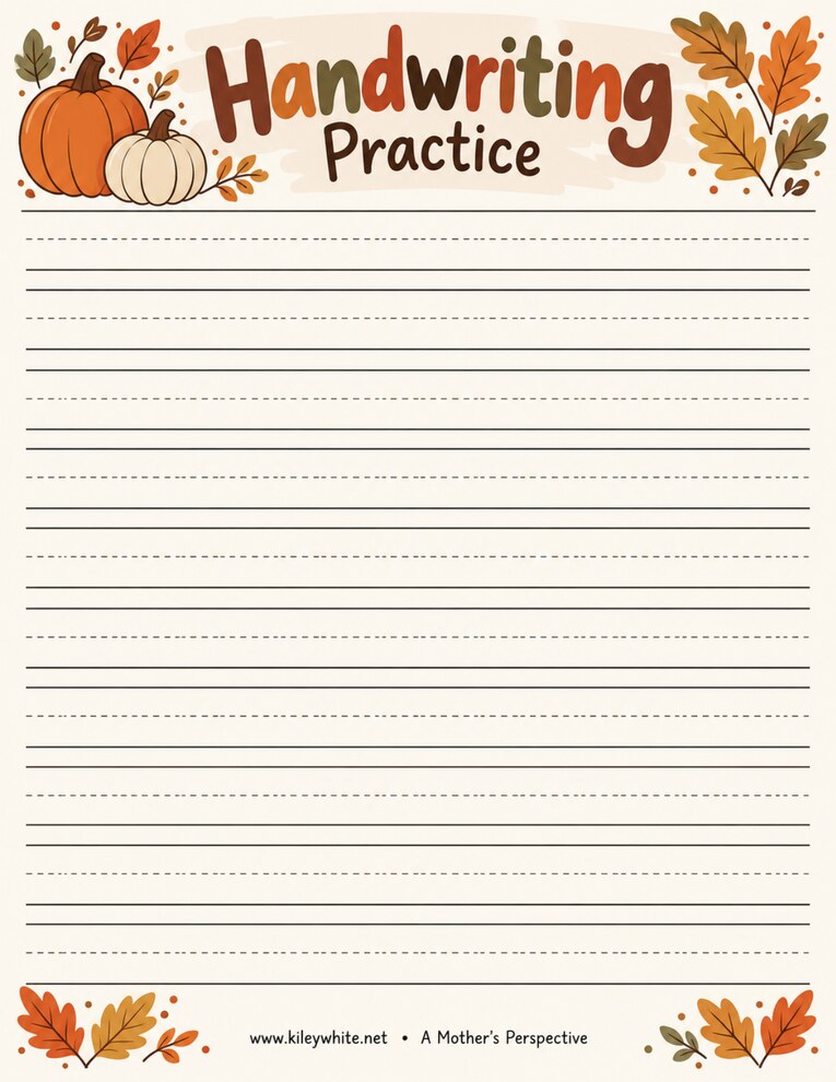 Fall Handwriting Practice worksheet preview